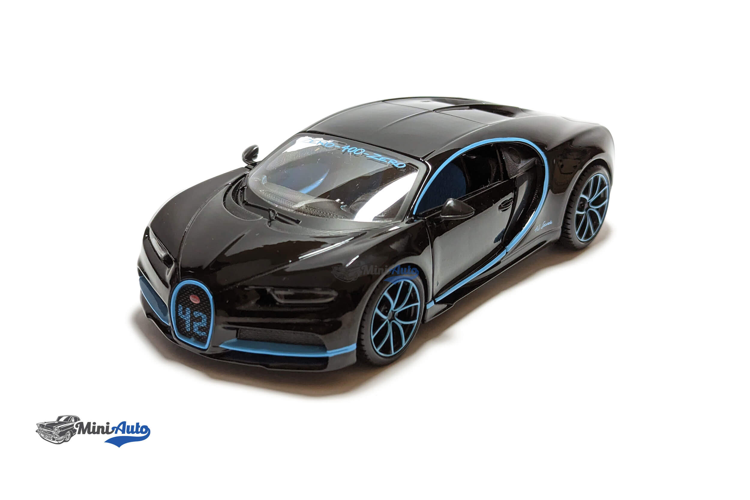 Bugatti Chiron World Record Car #42 J.-P. Montoya - Black - MiniAuto